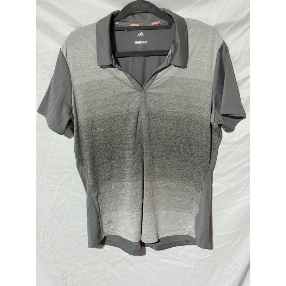 Women's Adidas Golf Polo Shirt Size L Gray